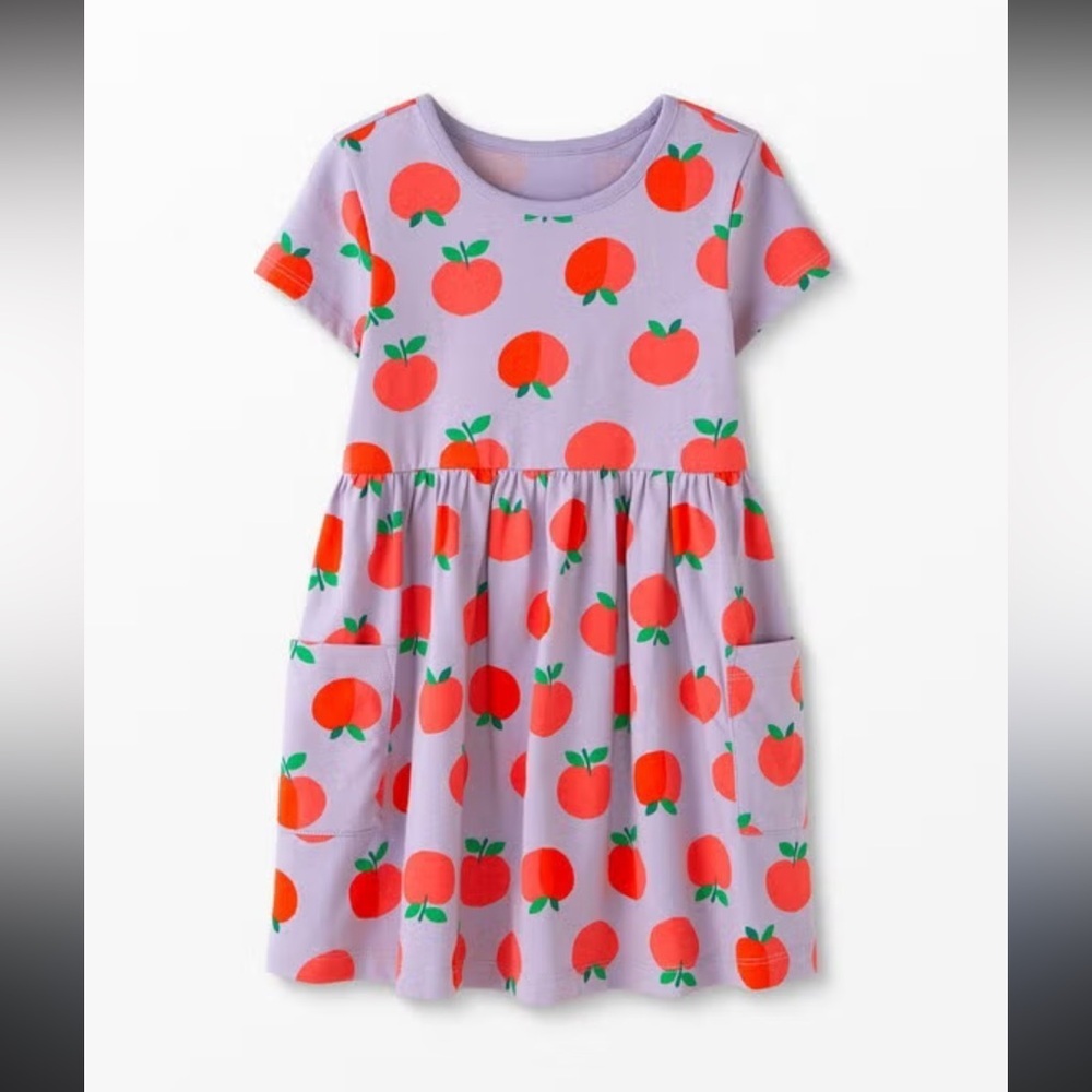 Hanna Andersson Kids Light purple and peach graphic cotton dress